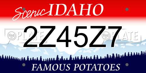 2Z45Z7 Idaho License Plate