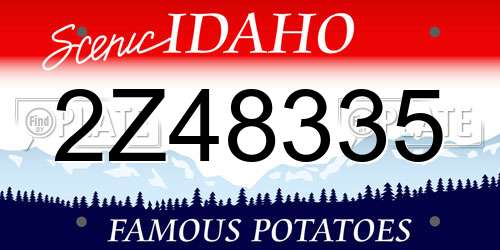 2Z48335 Idaho License Plate