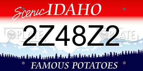 2Z48Z2 Idaho License Plate