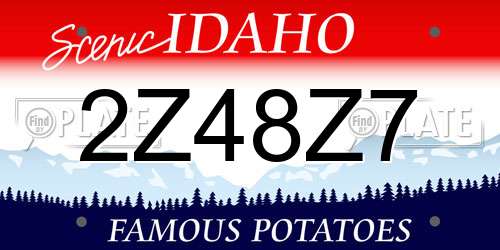 2Z48Z7 Idaho License Plate