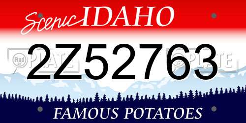 2Z52763 Idaho License Plate
