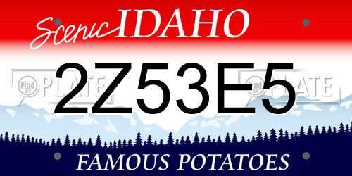 2Z53E5 Idaho License Plate