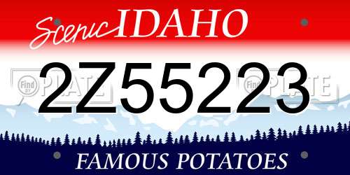 2Z55223 Idaho License Plate