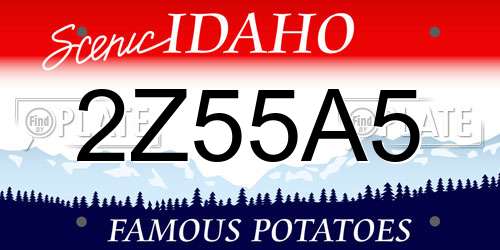 2Z55A5 Idaho License Plate