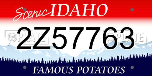 2Z57763 Idaho License Plate