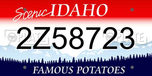 2Z58723 Idaho License Plate