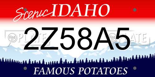 2Z58A5 Idaho License Plate
