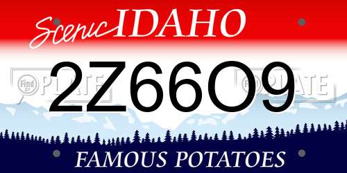 2Z66O9 Idaho License Plate