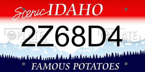 2Z68D4 Idaho License Plate