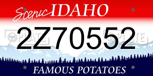 2Z70552 Idaho License Plate