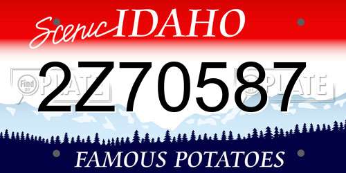 2Z70587 Idaho License Plate