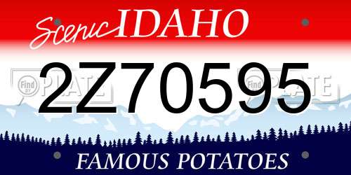 2Z70595 Idaho License Plate
