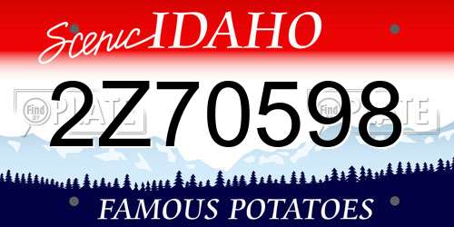 2Z70598 Idaho License Plate