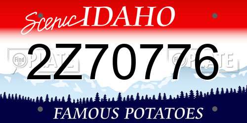 2Z70776 Idaho License Plate