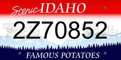 2Z70852 Idaho License Plate