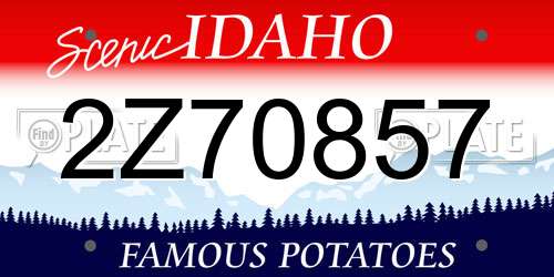 2Z70857 Idaho License Plate