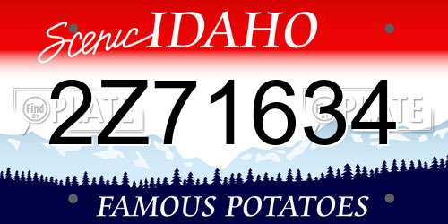 2Z71634 Idaho License Plate