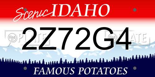 2Z72G4 Idaho License Plate
