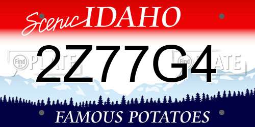 2Z77G4 Idaho License Plate