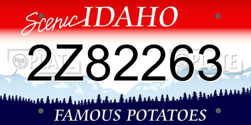2Z82263 Idaho License Plate