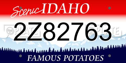 2Z82763 Idaho License Plate