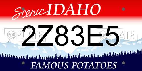 2Z83E5 Idaho License Plate