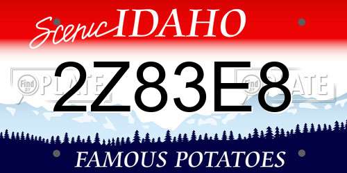 2Z83E8 Idaho License Plate