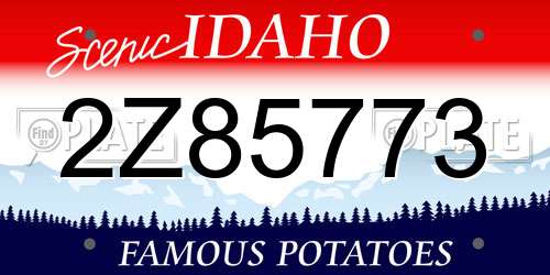 2Z85773 Idaho License Plate