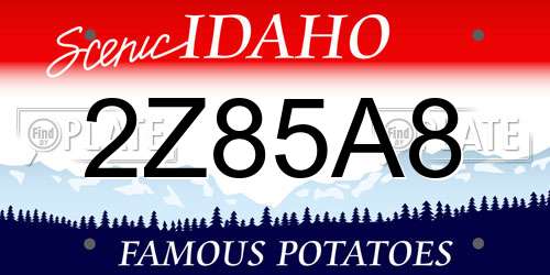 2Z85A8 Idaho License Plate