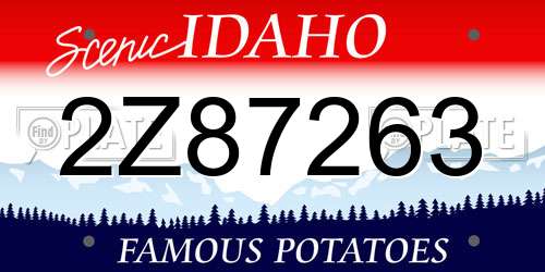 2Z87263 Idaho License Plate