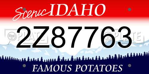 2Z87763 Idaho License Plate