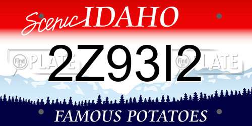 2Z93I2 Idaho License Plate