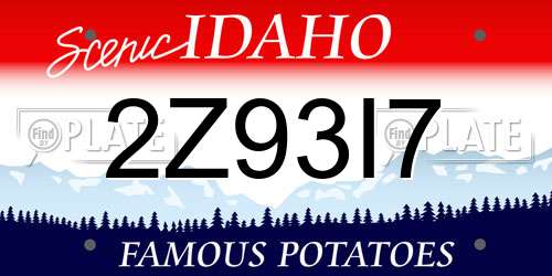 2Z93I7 Idaho License Plate