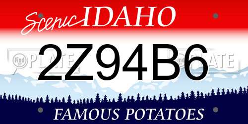 2Z94B6 Idaho License Plate