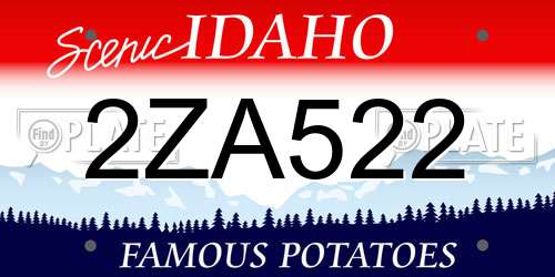 2ZA522 Idaho License Plate