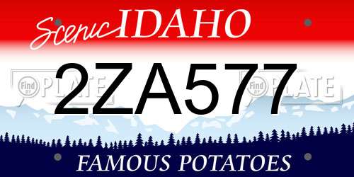 2ZA577 Idaho License Plate