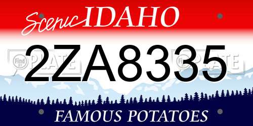 2ZA8335 Idaho License Plate