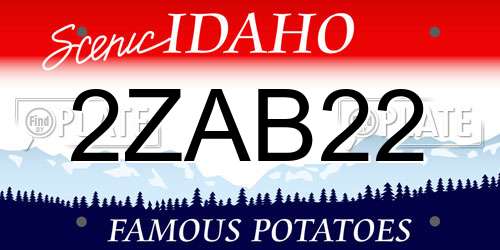 2ZAB22 Idaho License Plate