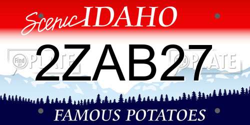 2ZAB27 Idaho License Plate