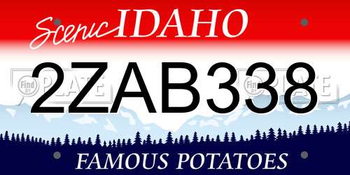 2ZAB338 Idaho License Plate