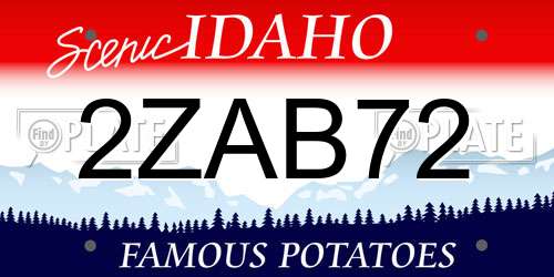 2ZAB72 Idaho License Plate