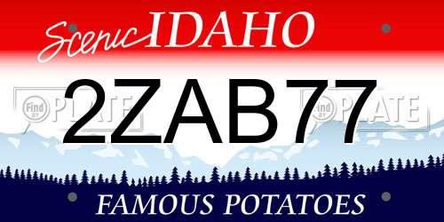2ZAB77 Idaho License Plate