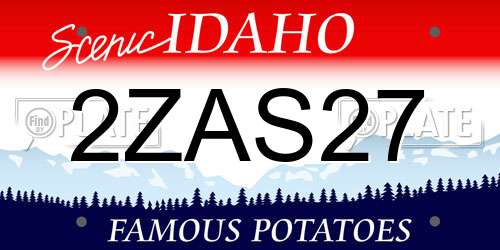 2ZAS27 Idaho License Plate