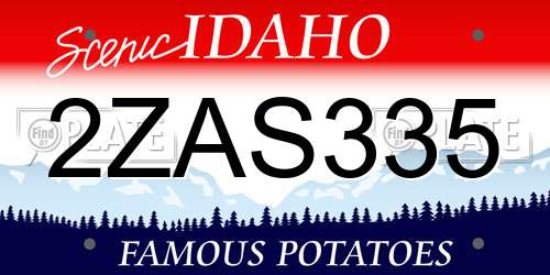 2ZAS335 Idaho License Plate