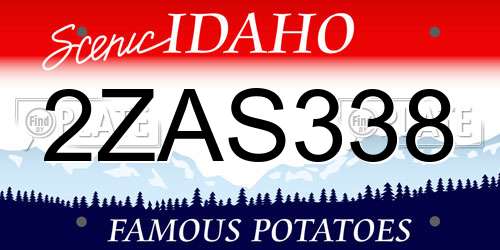 2ZAS338 Idaho License Plate