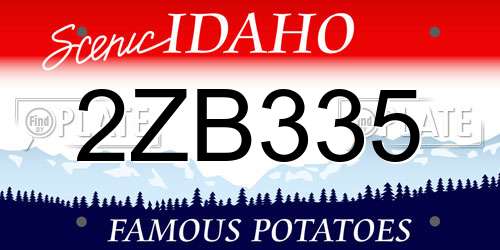2ZB335 Idaho License Plate