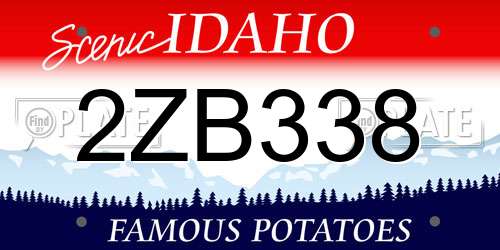 2ZB338 Idaho License Plate