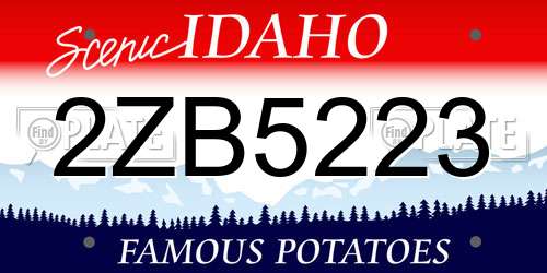 2ZB5223 Idaho License Plate
