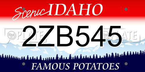 2ZB545 Idaho License Plate
