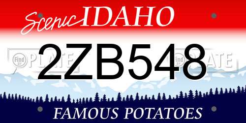2ZB548 Idaho License Plate